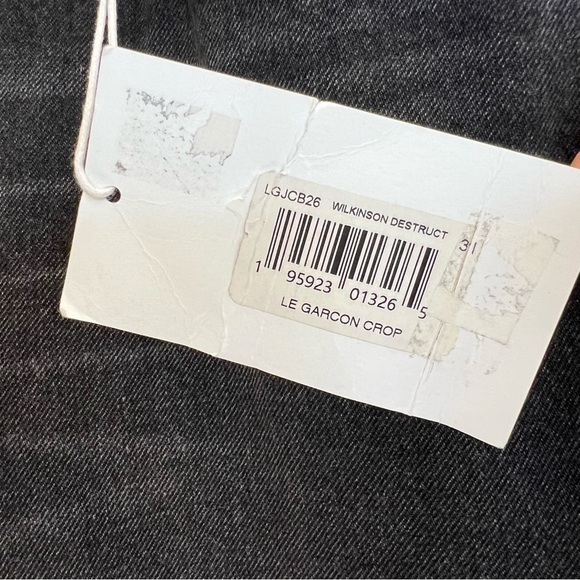 Frame Denim Black Le Garçon Crop Ankle Jeans Mid Rise Straight Fit Size 31 NWT - Picture 5 of 6